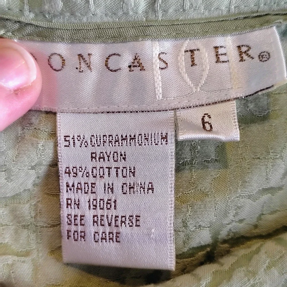 Sage‎ Green Textured Skirt Suit Set 6 3/4 Sleeve Jacket Pencil Skirt old money